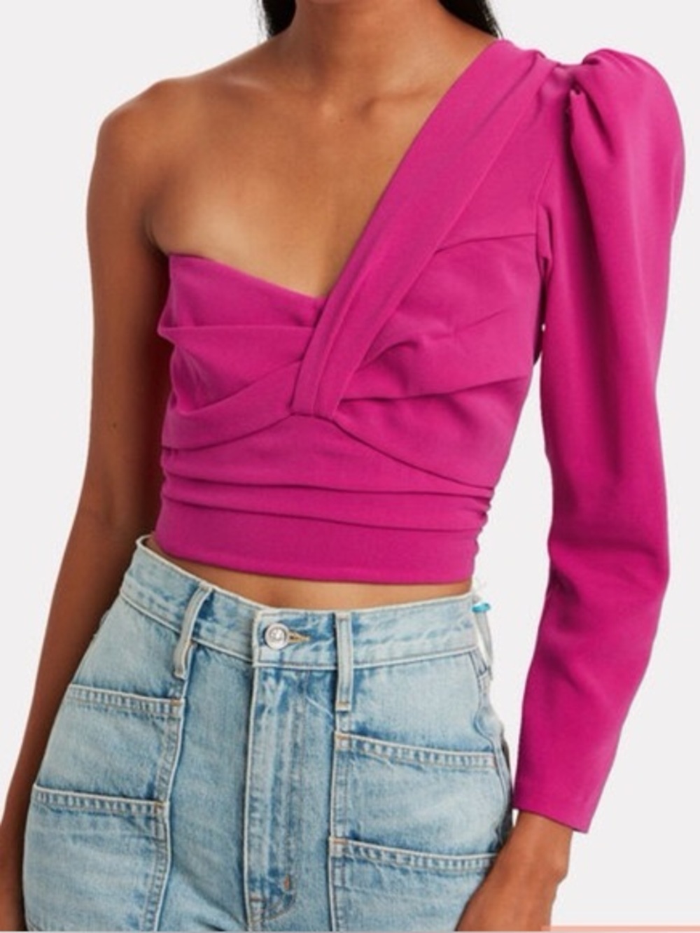 A.L.C. Lizzy One-Shoulder Crop Top
